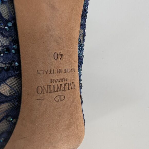 Valentino Women's Blue Lace Heels - Picture 9 of 9